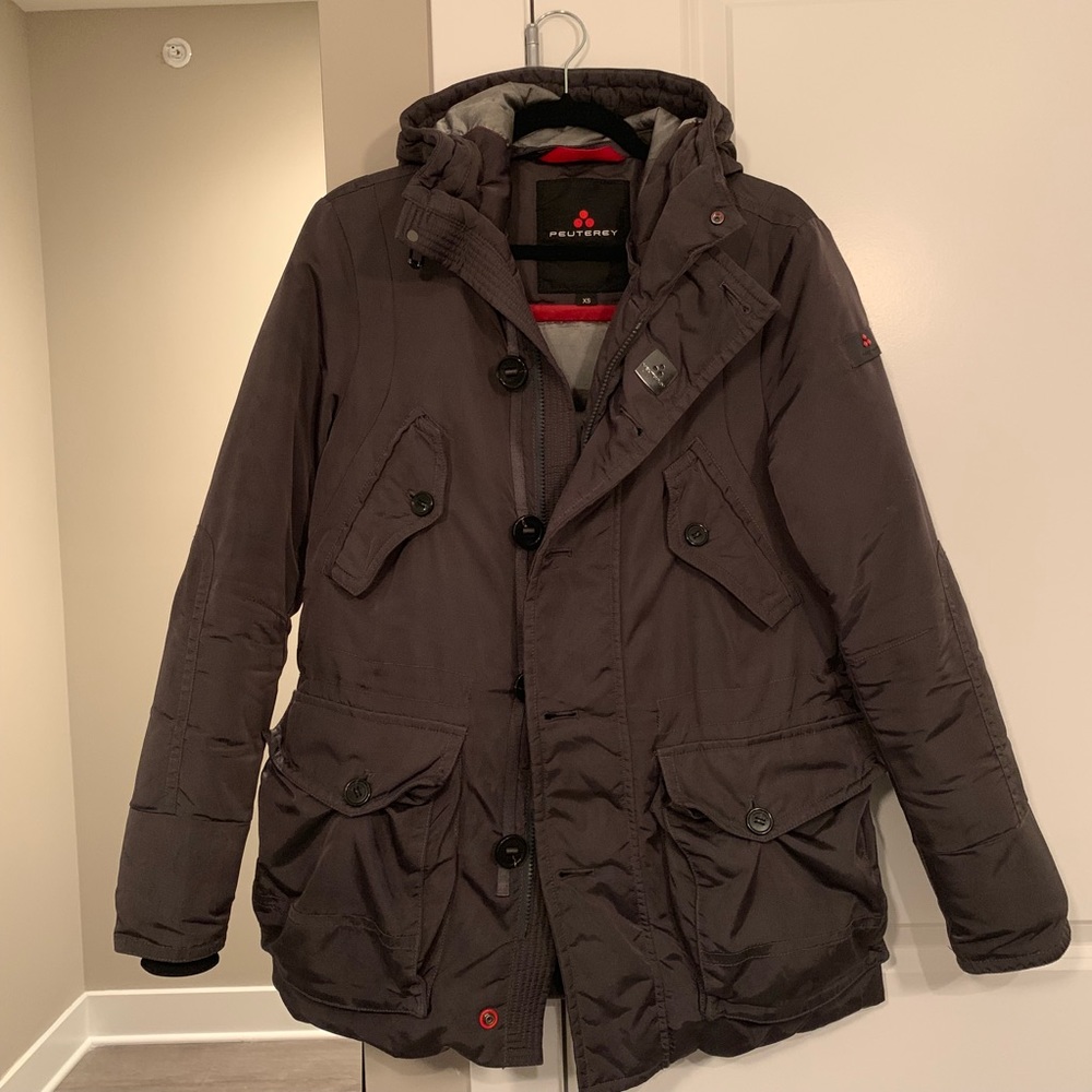 Peuterey Men’s Grey Hooded Jacket With Buttons